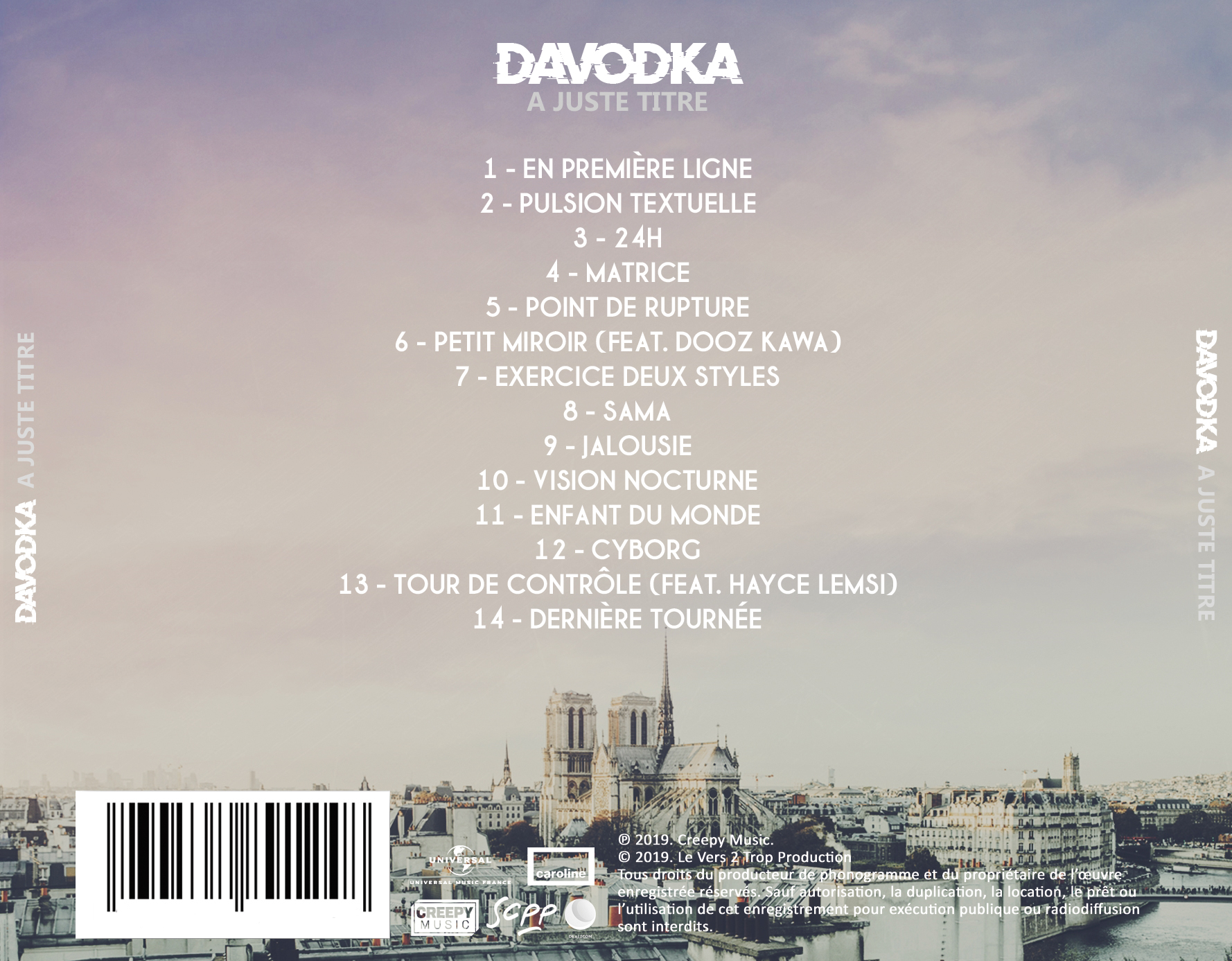 Davodka - À juste titre (Tracklist)